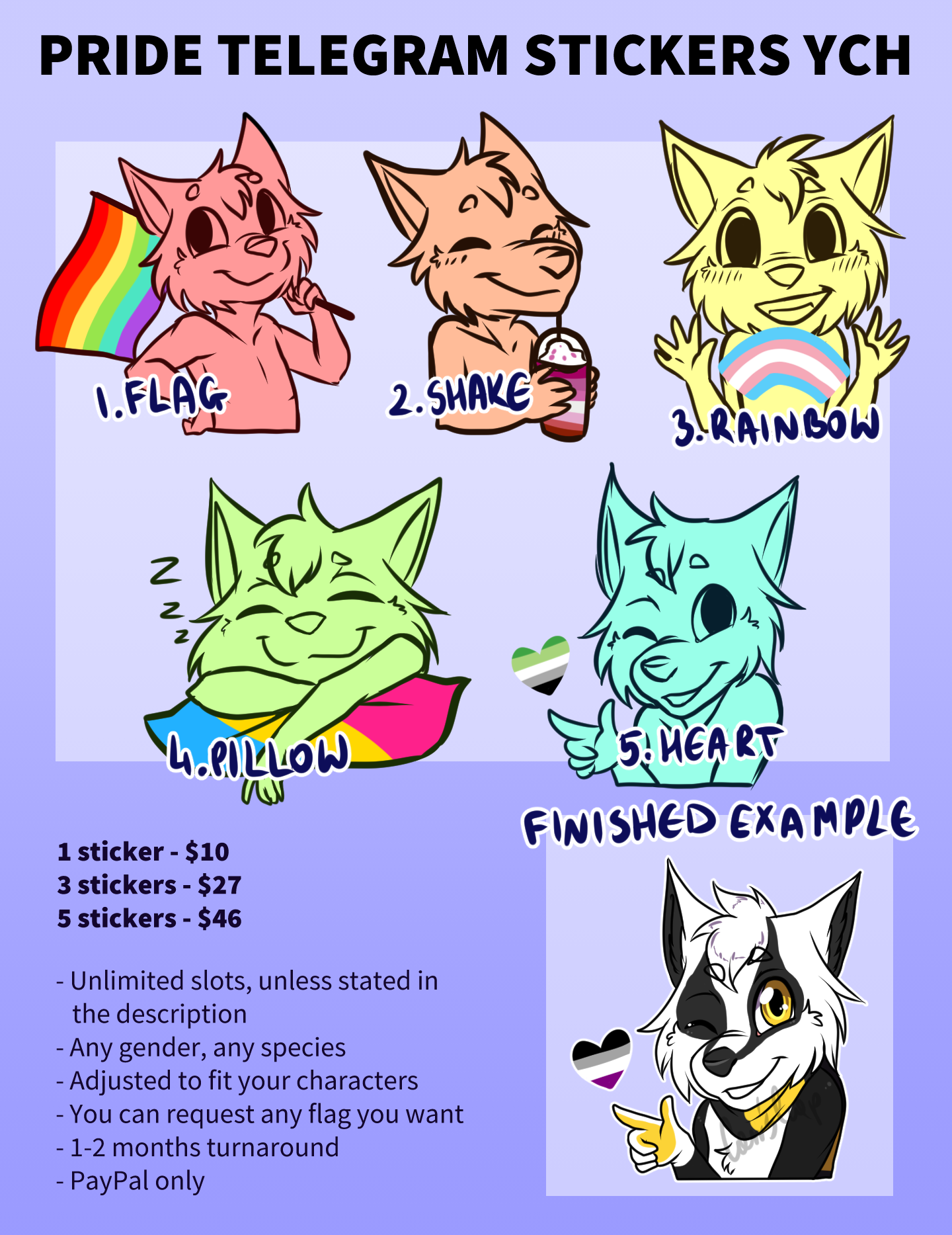 Pride Telegram Stickers YCH - YCH.art