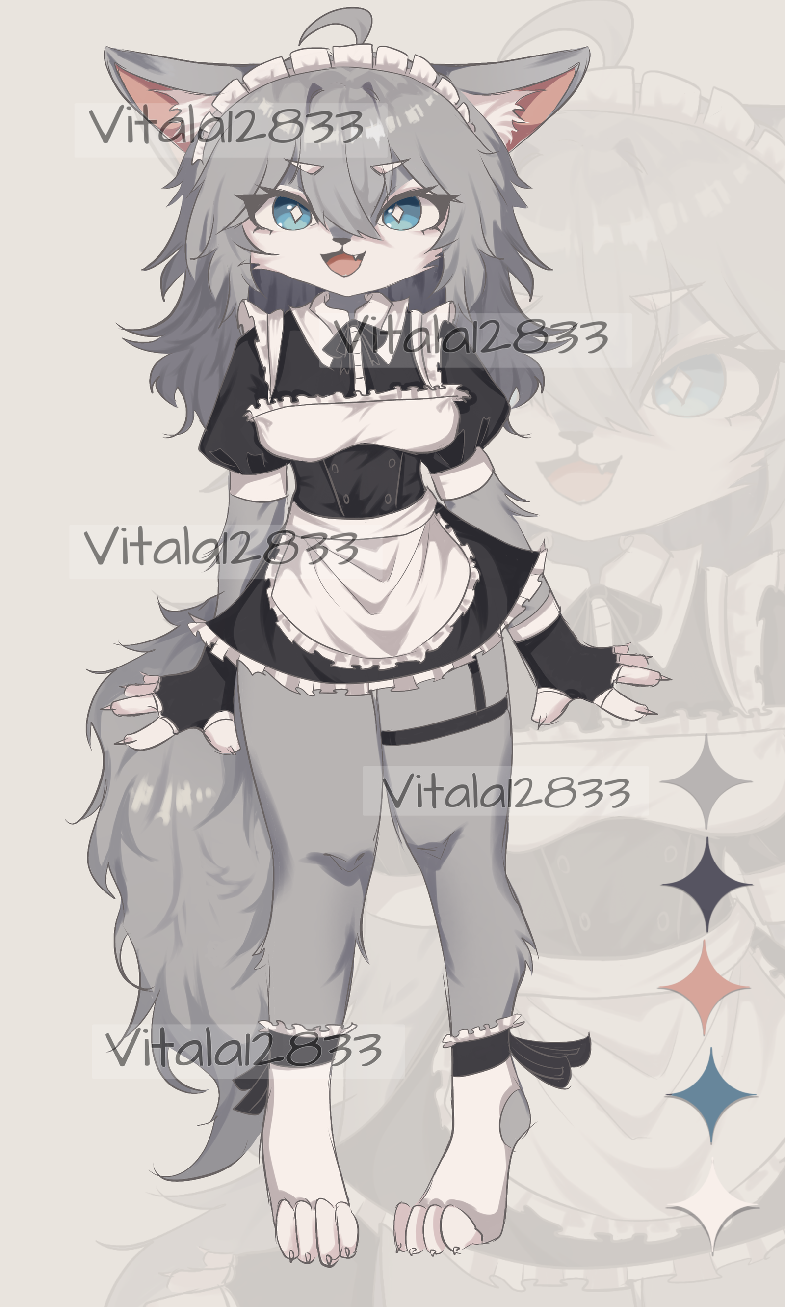 FURRY WOLF MAID | ADOPT - YCH.art