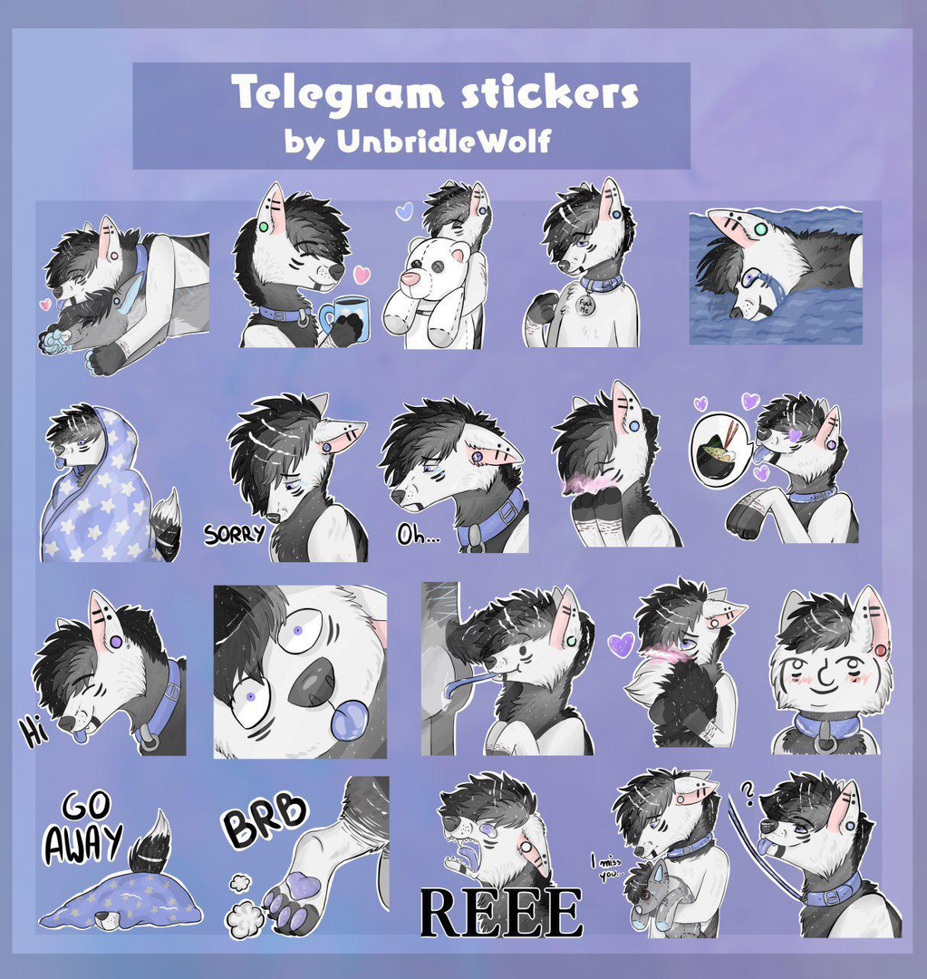 YCH] Toony Telegram Animal Stickers 6 — Weasyl